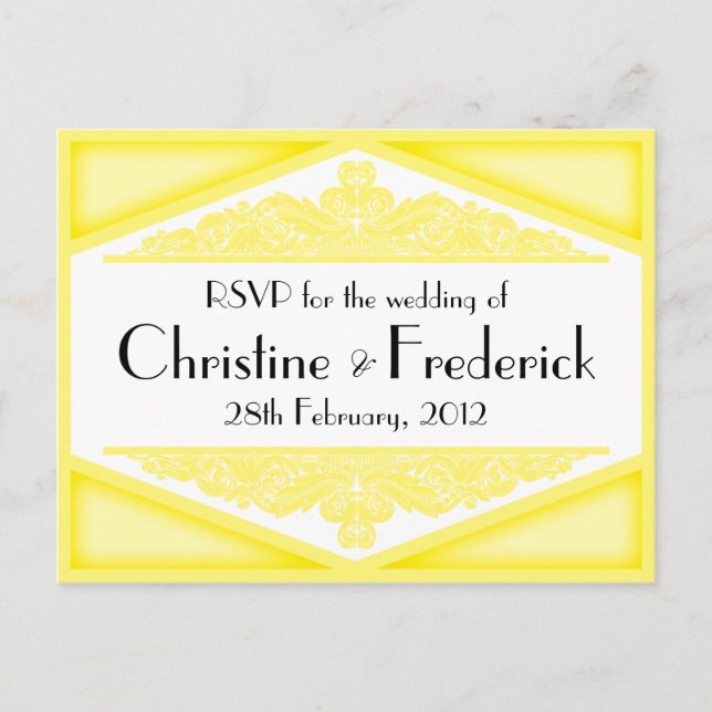 Vintage Jaune, carte postale RSVP (Devant)