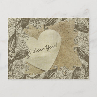 Vintage Je t'aime Cartes postales Coeur