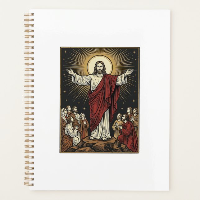 Vintage Jésus Gloire Radieuse Gravure Chrétienne D (Devant)