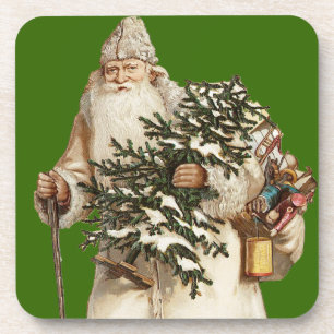 Vintage Jolly St Nick Ensemble de Dessous de verre