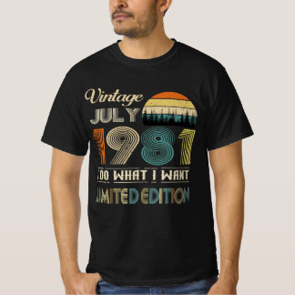 Vintage juillet 1981 T-shirt - Anniversaire de sty