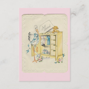 Vintage "Juste Arrivé" Faire-part de naissance fil