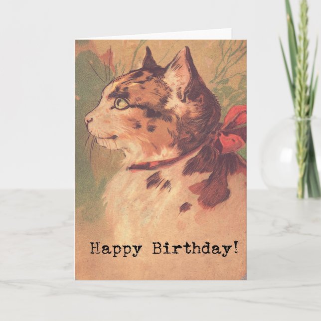Vintage Kitty, Bonne carte d'anniversaire (Devant)