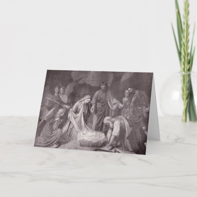 Vintage La Première Carte de Noël (Devant)