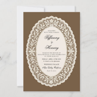 Vintage Lace Doily Wedding Invitation