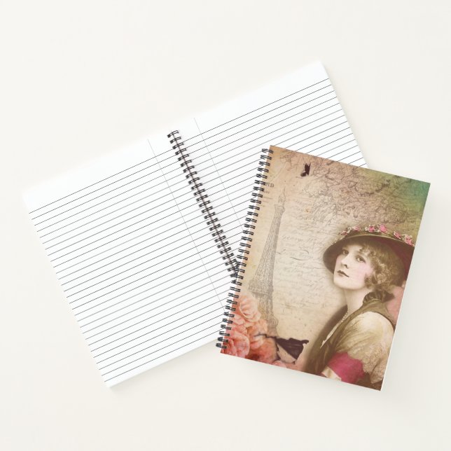 Vintage Lady Flowers Carnet spiral (Intérieur)
