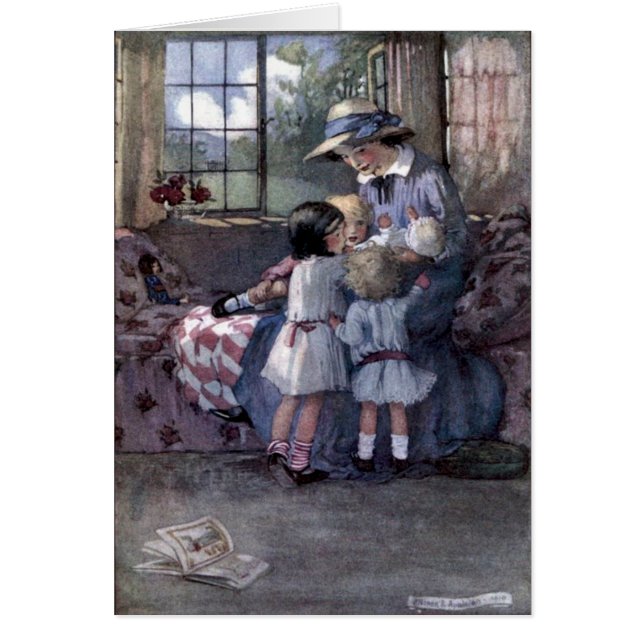 Vintage - Les enfants rencontrent le nouveau bébé, (Devant)