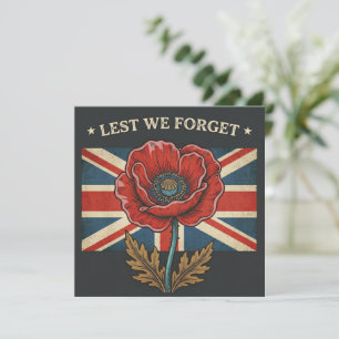 Vintage "Lest We Forget" Jour du Souvenir Coquelic
