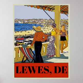 Vintage Lewes, DE, modifier le texte, Poster