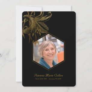 Vintage Lilies Gold Memorial Photo Merci