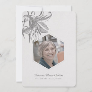 Vintage Lilies Sympathy Memorial Photo Merci