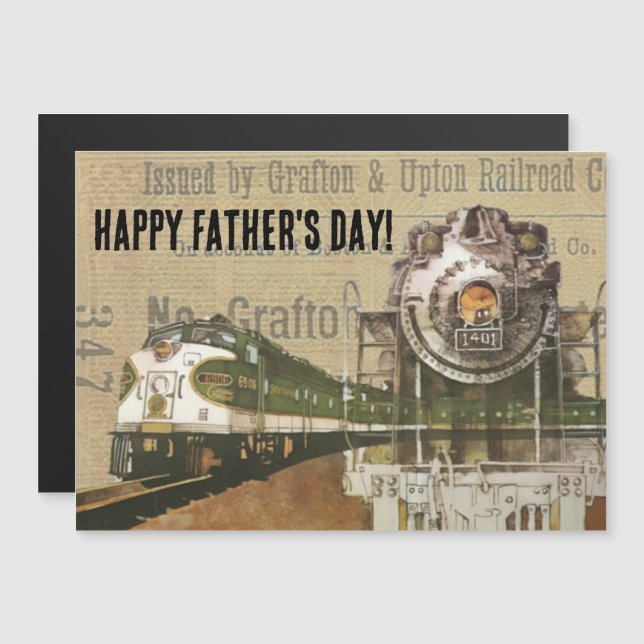 Vintage Locomotive Train Steam Engine Steampunk (Devant / Derrière)