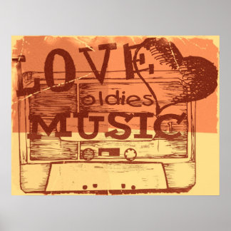 Vintage Lodies musique vieux 3 Poster