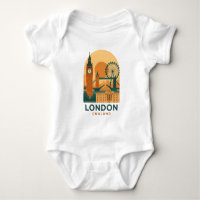 Vintage Londres Angleterre Body Bébé Voyage Rétro