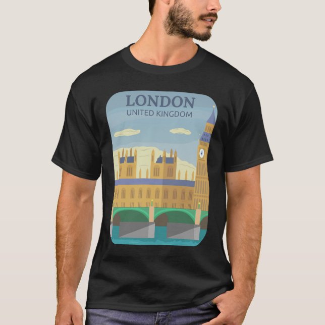 Vintage Londres T-Shirt Retro UK Travel Souvenir (Devant)