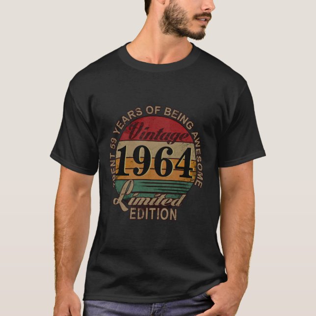 Vintage Look 1964 60e anniversaire Humour T-shirt (Devant)