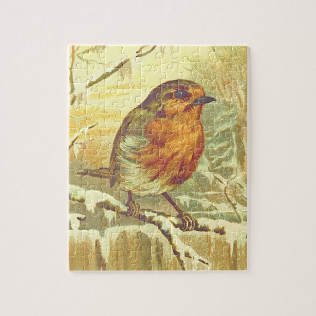 Vintage Look Bird sur un puzzle de branche (Vertical)
