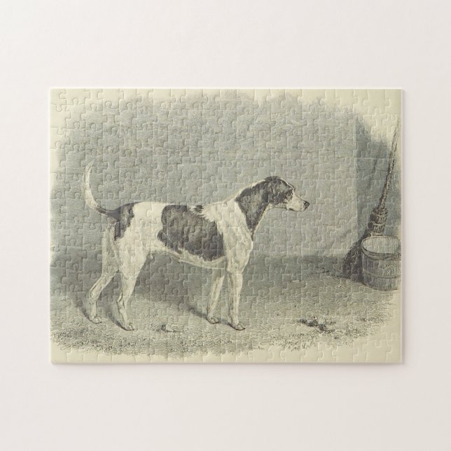 Vintage Look Chien, Boule, Puzzle de balai (Horizontal)