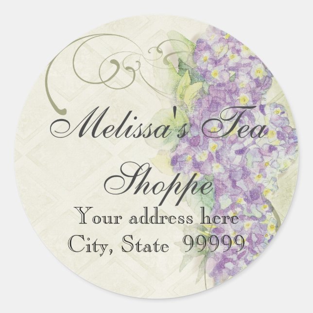 Vintage Look Lilac Hydrangea - Stickers (Devant)
