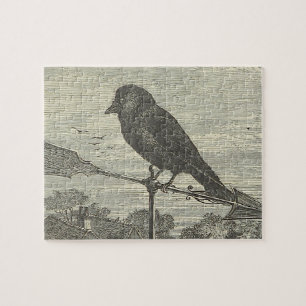 Vintage Look, Oiseau perché sur un puzzle Vind Van