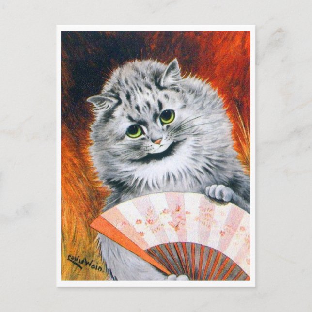 Vintage Louis Wain Chat avec carte postale (Devant)