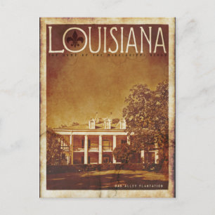 Vintage Louisiana Plantation Home Travel Carte pos
