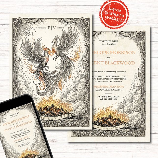 Vintage Love | Tarot Wedding Invitation (Créateur téléchargé)