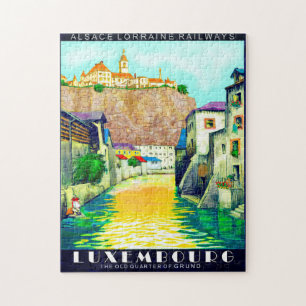 Vintage Luxembourg Europe Travel Poster Puzzle