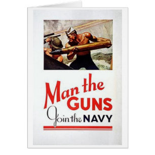 Vintage Man The Guns, Join Navy Recruitment Po