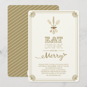 Vintage Manger Boire & Soyez Joyeux Invitation de 