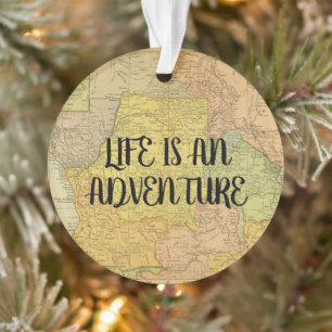 Vintage Map Life Is An Adventure Quotes Sayings  O