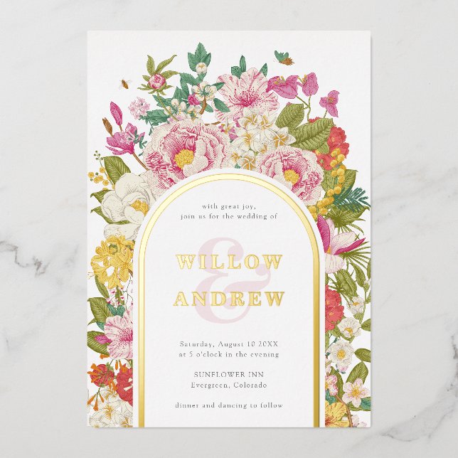 Vintage Mariage Foil Invitation (Recto)