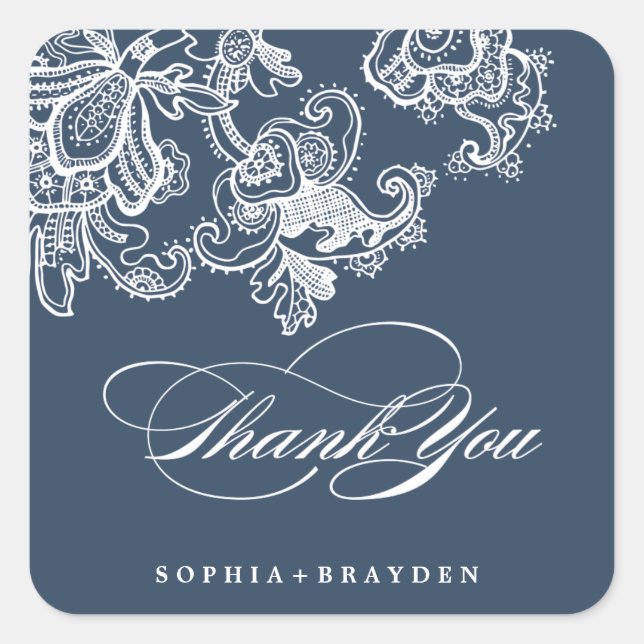 VINTAGE MARIAGE LACE merci autocollants joints (Devant)