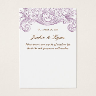Vintage Mariage Mots de la sagesse Carte d'invité 