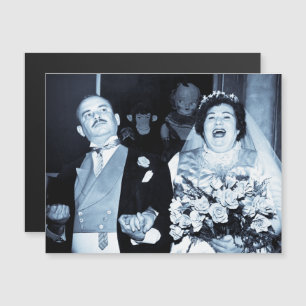 Vintage Mariage Photo Happy Couple Funny Mariée