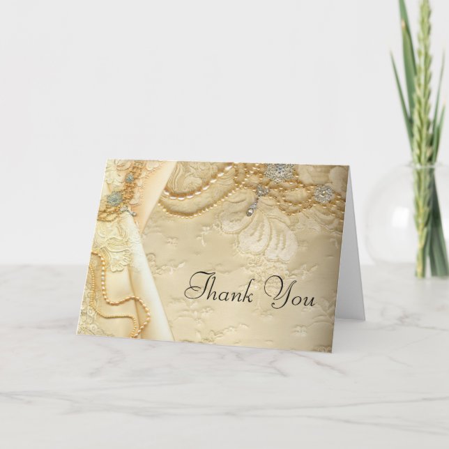 Vintage mariage robe Lace Perles Mariage Merci Yo (Devant)