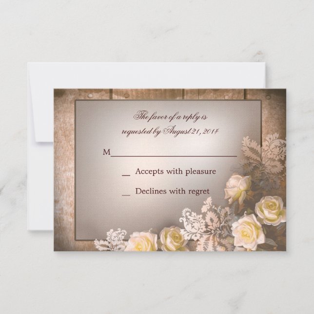 vintage mariage rose victorien rsvp (Devant)