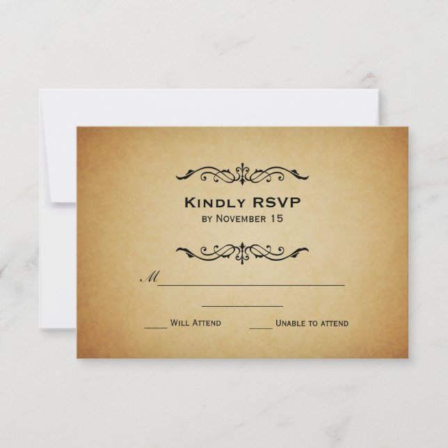 Vintage Marquis Wedding RSVP (Devant)