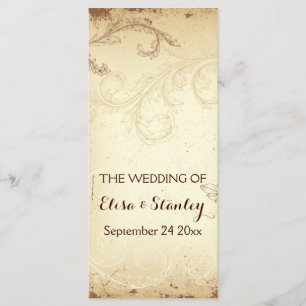 Vintage marron, beige scroll feuille programme de 