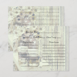 Vintage Mason Jar with Sunflowers Recipe Cards