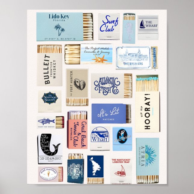 Vintage Matchbook Art Coastal Poster (Devant)
