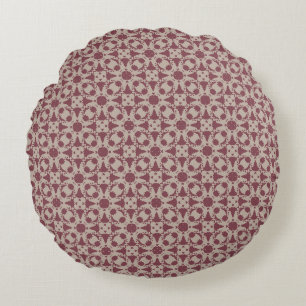 Vintage Mauve Floral Coussin rond