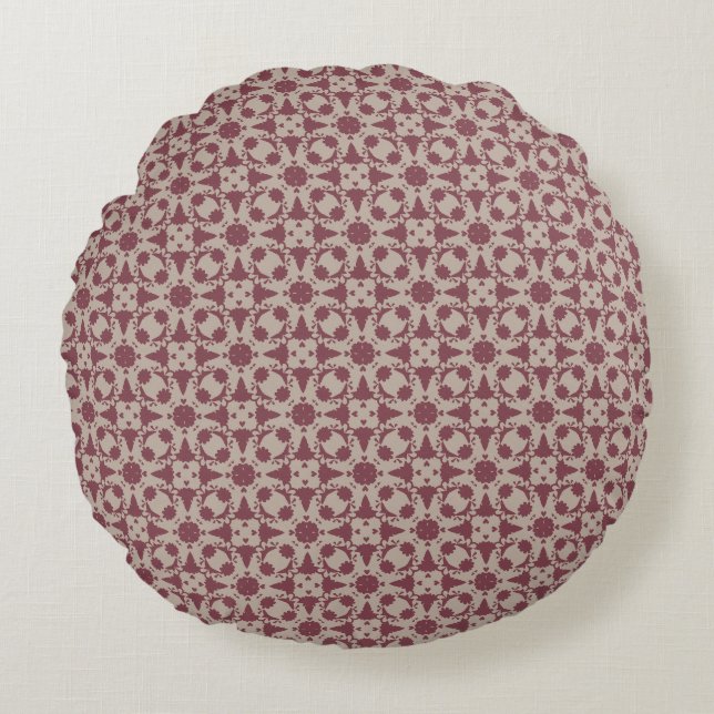 Vintage Mauve Floral Coussin rond (Devant)