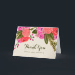 Vintage Merci de mariage du jardin<br><div class="desc">Design floral rouge et rose peint à la main par Shelby Allison. Parfait pour un mariage de printemps rustique ! Pour les invitations correspondantes,  les cartes de réponse,  les autocollants et autres articles cliquez sur le lien ci-dessous pour voir l'ensemble de la Collection Jardin Vintage.</div>