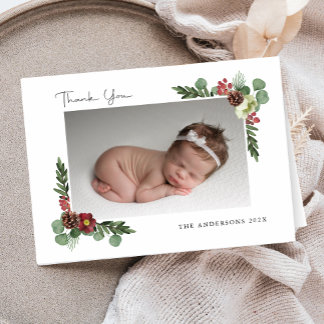 Vintage Merci d'hiver floral
