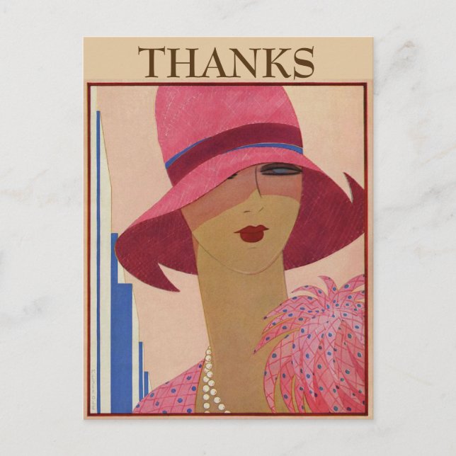 Vintage MERCI,  modifier le texte Carte postale (Devant)