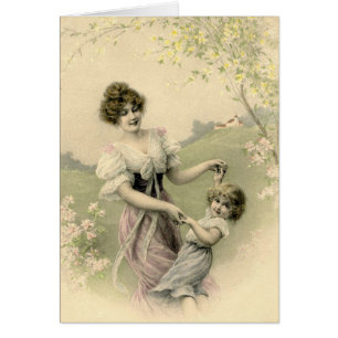 Vintage mère et fille Jouer la fête des mères