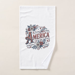 Vintage Merica Motif Floral de Chemise Patriotique
