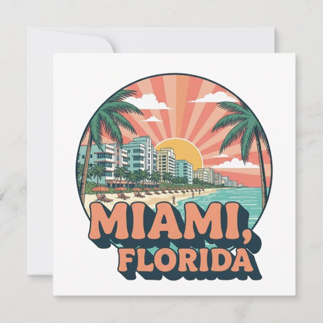 Vintage Miami Florida 80s Art Travel Logo (Devant)