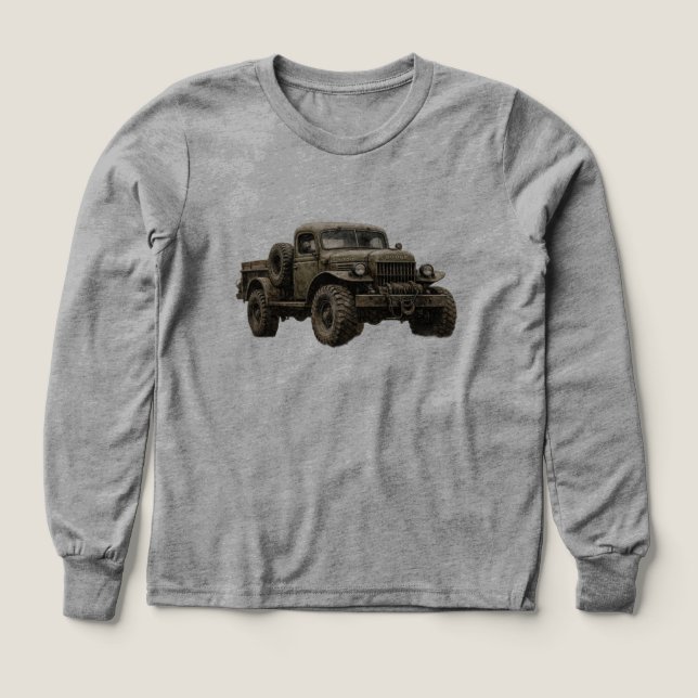 Vintage Military Off-Road Truck Illustration (Motif recto)